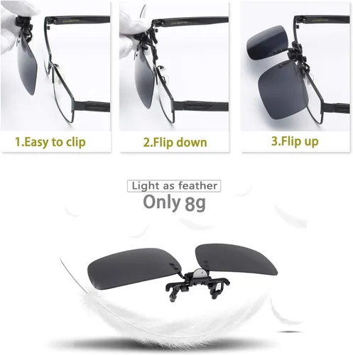 Vista 5 de Gafas de sol polarizadas con clip antirreflejos para gafas de prescripción