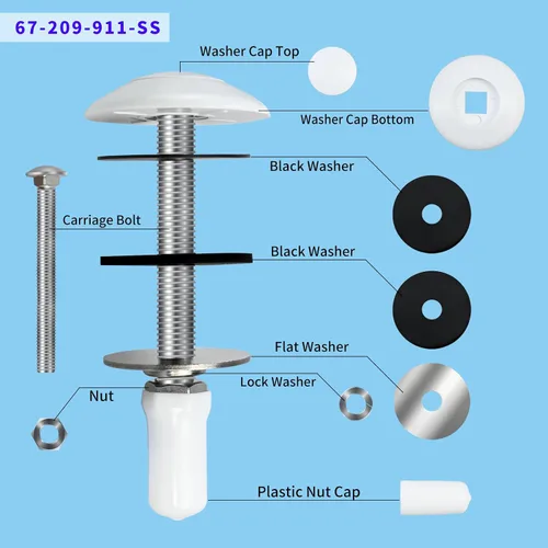 Vista 2 de 67-209-911-SS - Kit de pernos de acero inoxidable para tabla de buceo, kit de pernos de montaje para tabla de buceo de piscina compatible con dos