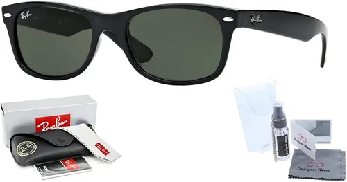 Vista 2 de Ray-Ban RB2132 NEW WAYFARER - Gafas de sol para hombres y mujeres + paquete con kit de cuidado de gafas de cortesía de diseñador iWear