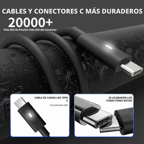 Vista 5 de Cargador portátil USB C de 130 W para Dell XPS 15 17 Cable de alimentación Negro
