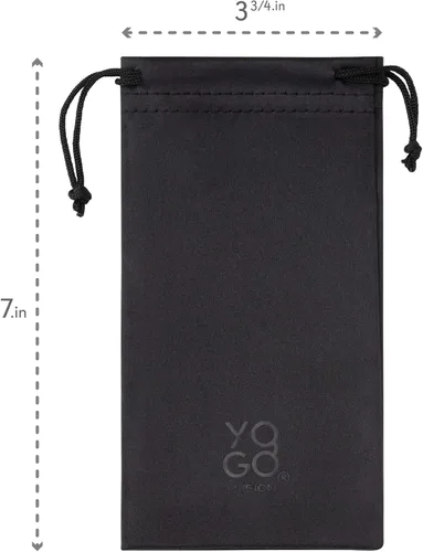Vista 7 de Yogo Vision Microfiber Glasses Pouch n Cloth 4 Set Protect Eyewear Smudges Dirt Ultra-Soft Lens Cloth Bags w/Drawstrings