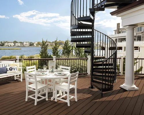 Vista 2 de Trex Outdoor Furniture Monterey Bay - Mesa de comedor redonda de 48 pulgadas