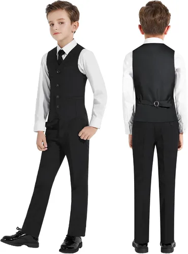 Vista 2 de Plavict Traje formal para niños, ajustado, para llevar anillos de boda, con cintura ajustable