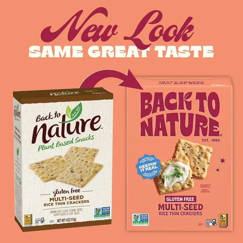 Vista 6 de Back to Nature - Galletas finas de arroz sin transgénicos, sin gluten con múltiples semillas, 4 onzas / 113 gramos Gluten Free, Kosher, No Dairy