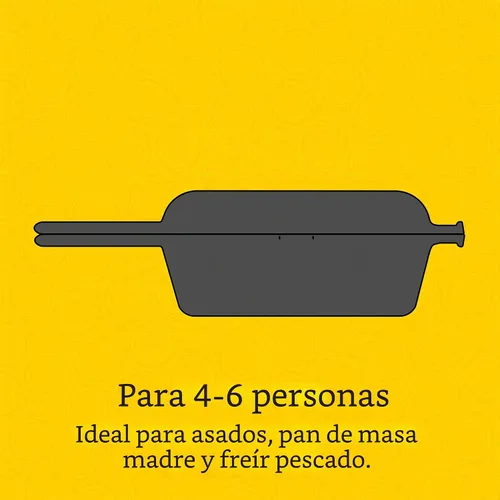Vista 6 de Lodge Wanderlust Cabin - Cocina combinada de hierro fundido, juego de horno holandés y sartén de 2 piezas, tapa convertible para una cocina versátil