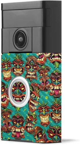 Vista 18 de MightySkins - Piel de fibra de carbono para timbre de video con anillo – Madera abstracta Acabado de fibra de carbono texturizado protector
