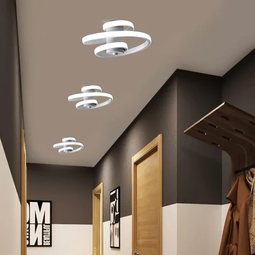 Vista 7 de Xuthusman Lámpara de techo moderna LED de acrílico para sala de estar, dormitorio, lámpara de montaje empotrado, elegante accesorio de pasillo de 19