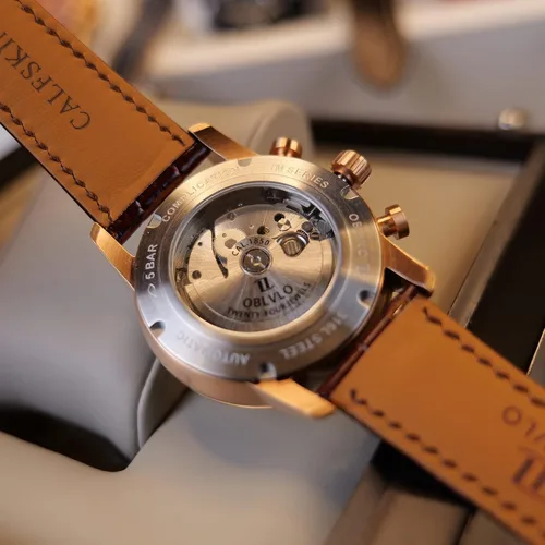 Vista 6 de IM-MUT - Reloj de pulsera para hombre, multifuncional, automático, luminoso, correa de cuero, mecánico, impermeable, reloj de moda para hombres