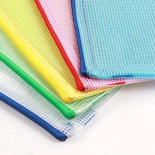 Vista 4 de Carteras de plástico A3 con cierre de cremallera, de malla, para documentos, carpetas de documentos, bolsillos de plástico, con cremallera, para Azul