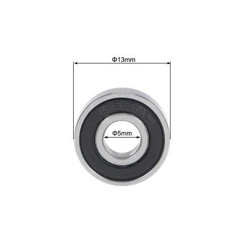 Vista 4 de uxcell 695-2RS Rodamientos rígidos de bolas de 0.197 in x 0.512 in x 0.157 in, acero cromado sellado doble P6 (ABEC3), 10