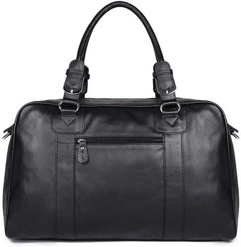 Vista 5 de Vintage aceite cera cuero viaje Duffel 15 "portátil hombro bolsa de fin de semana deportes durante la noche equipaje Tote bolso gimnasio bolsa