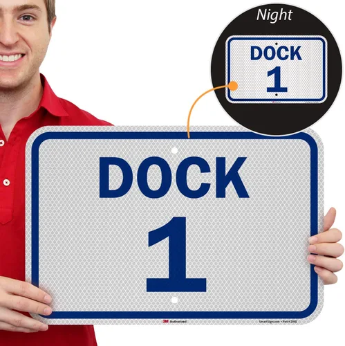 Vista 6 de SmartSign Letrero de número de muelle "Dock 1" Aluminio de 12 x 18 pulgadas