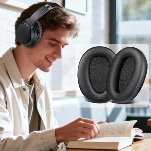 Vista 7 de SOULWIT Almohadillas para auriculares Sony WH-CH700N/MDR-ZX780/MDR-ZX770/MDR-10R, piel de proteína suave, espuma de alta densidad, color negro
