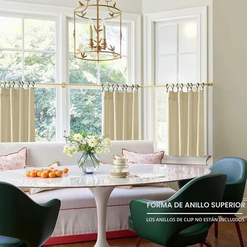 Vista 6 de PANELSBURG - Cortinas de cocina para ventanas, cortinas cortas térmicas aisladas de invierno para puerta con ventana, 24 pulgadas de largo, beige