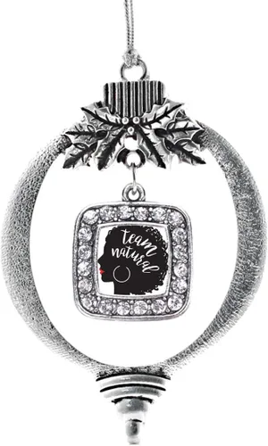 Vista 303 de Inspired Silver - Nana púrpura - Adorno de Navidad plateado - Adorno cuadrado para árbol de Navidad con circonita cúbica - Decoración colgante