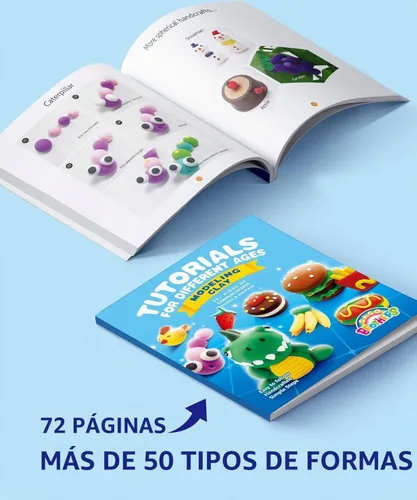 Vista 4 de Sago Brothers Arcilla seca al aire en 24 colores, kit de arcilla para modelar juguetes para niños, sin hornear y sin ensuciar, manualidades