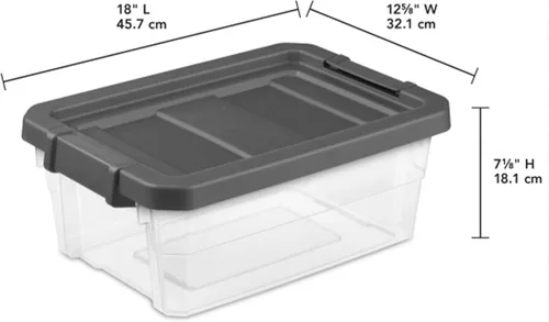 Vista 4 de Sterilite - Caja apilable modular con tapa de cierre, 16 cuartos de galón, paquete de 6 Contenedores de almacenamiento de plástico transparente