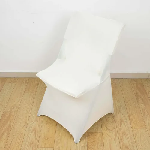 Vista 53 de Efavormart - Funda para silla plegable elástica de elastano, ajustable, para cenas, eventos, bodas, fiestas, banquetes, catering, color beige