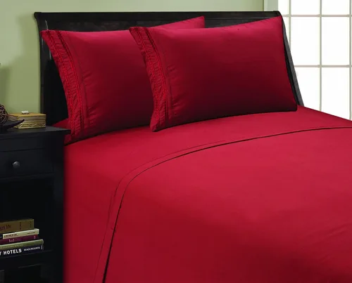 Vista 10 de Elegant Comfort 1800 Premier Chain Design - Juego de sábanas de 4 piezas, lujoso, sedoso, suave, resistente a las arrugas y a la decoloración