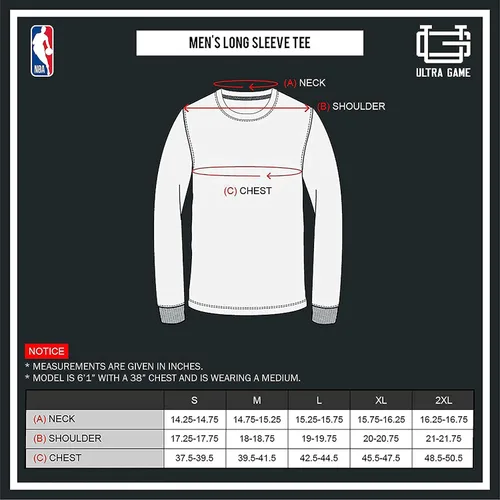 Vista 9 de Ultra Game Camiseta deportiva de manga larga oficial de la NBA para hombre, de secado rápido