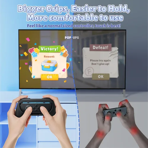 Vista 4 de FASTSNAIL Grips for Nintendo Switch 2 (2025) for Joy-Con 2, Wear-Resistant & Anti-Slip Switch2 Controllers Grips Handle Kit, Switch Holder