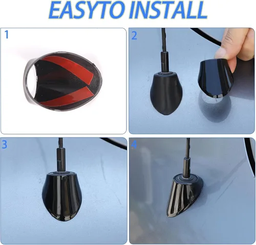 Vista 5 de Cubierta de antena compatible con Nissan Titan 2016-2023 (negro brillante)