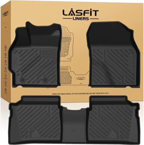 Vista 24 de LASFIT Alfombrillas de suelo para Toyota Tacoma 2024-2026 de doble cabina a gas (solo compatible con manual Tran), forros de suelo de TPE para todo