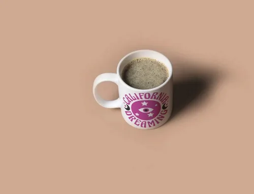 Vista 4 de California Dreaming M318 - Taza de café de cerámica blanca de 11 onzas