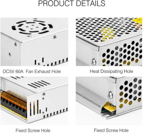 Vista 5 de BTF-LIGHTING AC100-240V a DC5V20A Máx100W Dispositivo Transformador Adaptador Convertidor de Fuente de Alimentación de Conmutación para Tira
