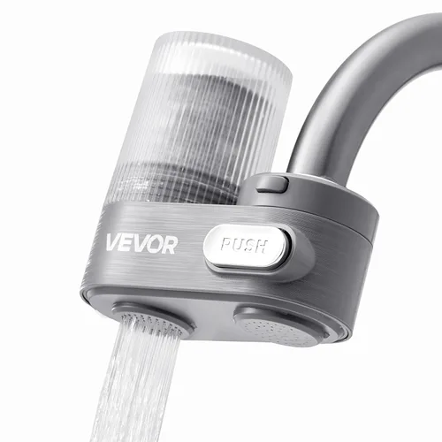 Vista 13 de VEVOR Filtro de agua de montaje en grifo, purificador de agua vertical para grifo de fregadero, filtro de fibra de carbono certificado NSF, elimina
