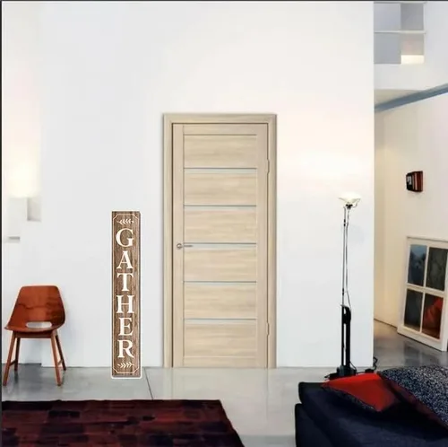 Vista 5 de KPSheng Letrero vertical de madera con texto en inglés, 8 x 48 pulgadas, decoración de casa de campo, decoración rústica para colgar o de pie