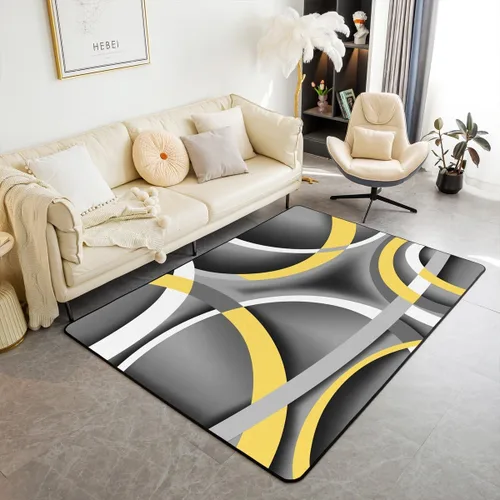 Vista 27 de Alfombra de área en espiral colorida de 3 x 5 pies, abstracta y moderna geométrica, decoración de remolinos, antideslizante, para hombres, mujeres