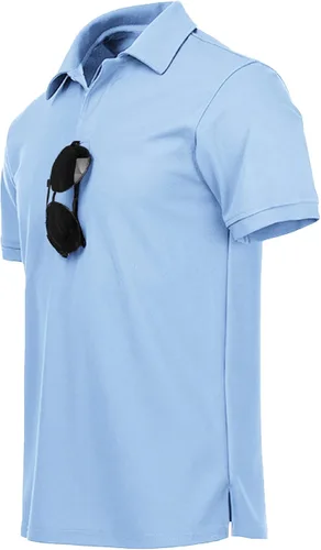 Vista 3 de LLdress Polo de golf para hombre, manga corta, casual, para verano, deportes al aire libre, camiseta de tenis