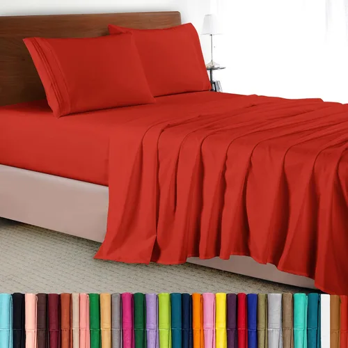 Vista 53 de Elegant Comfort - Juego de sábanas de lujo de 4 piezas - Ropa de cama de lujo de 1500 hilos, calidad de hotel prémium, microfibra, resistente a