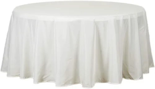 Vista 10 de 6 manteles redondos de poliéster de 132 pulgadas, color champán, manteles de tela lavable de 132 pulgadas para fiestas, bodas, recepciones, bufés