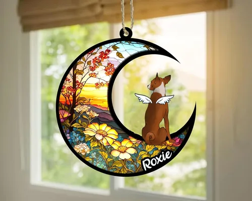Vista 523 de LOVELYPOD Adorno de Navidad personalizado para perro Basset Hound (marrón) Basset Hound (marrón) adorno para atrapasoles de perro, razas de perros