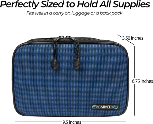 Vista 2 de ChillMed® Elite - Estuche de viaje semanal para diabéticos, bolígrafo de insulina y medidor de glucosa organizador con bolsa de hielo reutilizable