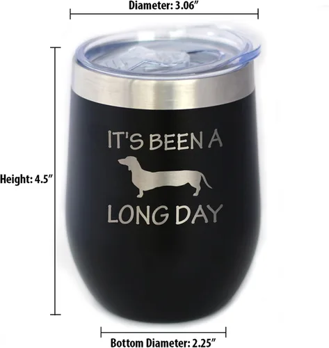 Vista 6 de Custom Been a Long Day - Vaso de vino personalizado con tapa deslizante - Taza aislada de acero inoxidable sin tallo, bonita taza divertida