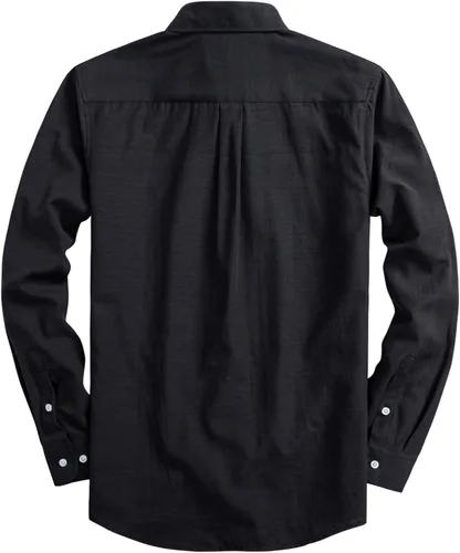 Vista 3 de Camisas Oxford de manga larga para hombre, ajustadas, ligeras, casuales, con botones y bolsillo