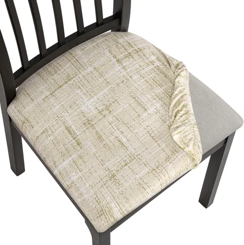 Vista 16 de SearchI Juego de 2 fundas de asiento para sillas de comedor, fundas de asiento elásticas con estampado, extraíbles y lavables, fundas de cojín