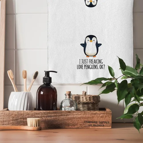 Vista 5 de TNUW Penguin Gifts - Toallas de cocina de 16 x 24 pulgadas, divertidos regalos de invierno para mujeres, paños de cocina con temática de animales