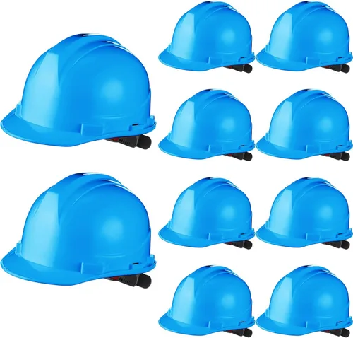 Vista 12 de Leumoi 10 piezas de casco de suspensión, casco duro de construcción para seguridad, estilo gorra de trinquete con correas de corona autoajustables