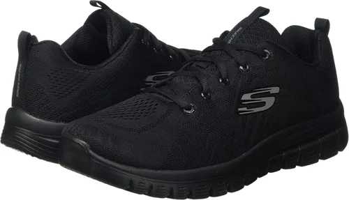 Vista 8 de Skechers Tenis Graceful-Get Connected para mujer, Negro Blanco, 15