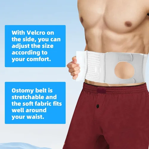 Vista 7 de Cinturón de soporte de ostomía, cinturón de soporte ajustable para estomía, cinturón de hernia para ostomía médica, cinturón universal de ostomía