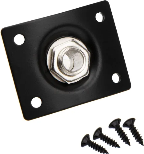 Vista 3 de 6 piezas Yootones Square Jack Placa de salida para guitarra bajo Jack Socket compatible con piezas de guitarra eléctrica Accesorios (negro)