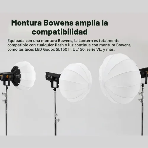 Vista 6 de Godox CS-65D - Modificador de luz suave de linterna de 25.6 in con falda reflectante de sombreado + bolsa de transporte, difusor de softbox