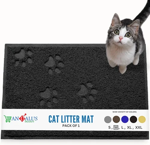 Vista 13 de Andalus Tapete Pequeño para Arena de Gatos, Paquete de 2 - Impermeable, Antideslizante y Fácil de Limpiar, Tapete para Caja de Arena de Gatos