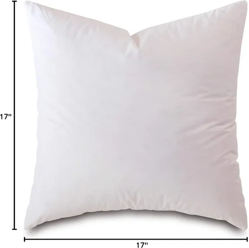 Vista 8 de Almohada cuadrada de 17 x 17 pulgadas, hipoalergénica, de lujo, 100% de plumas pequeñas, funda de algodón 100% batista, nunca envasada al vacío, sin