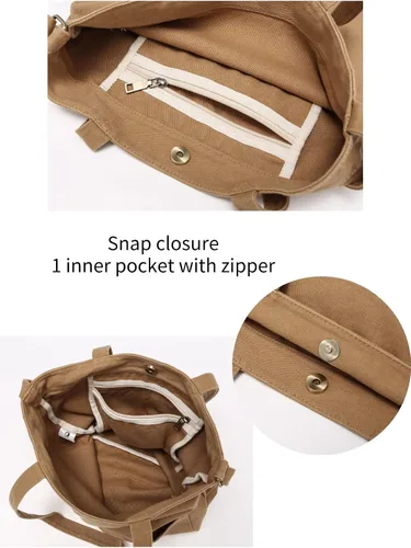 Vista 4 de Jeelow Bolso bandolera de lona resistente para hombre y mujer