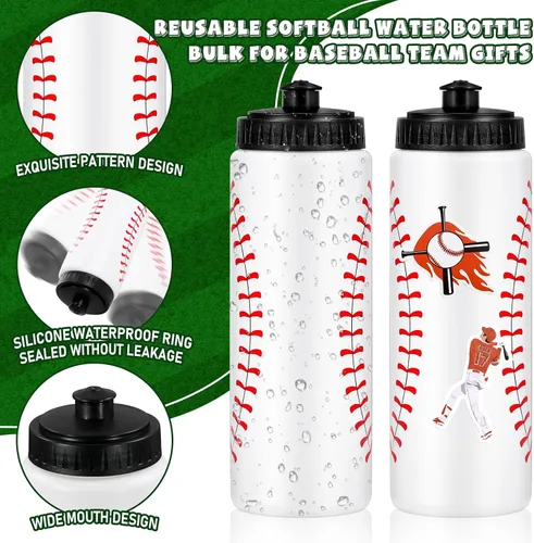 Vista 3 de DI QIU REN 12 botellas de plástico de agua de béisbol de 20 onzas con 300